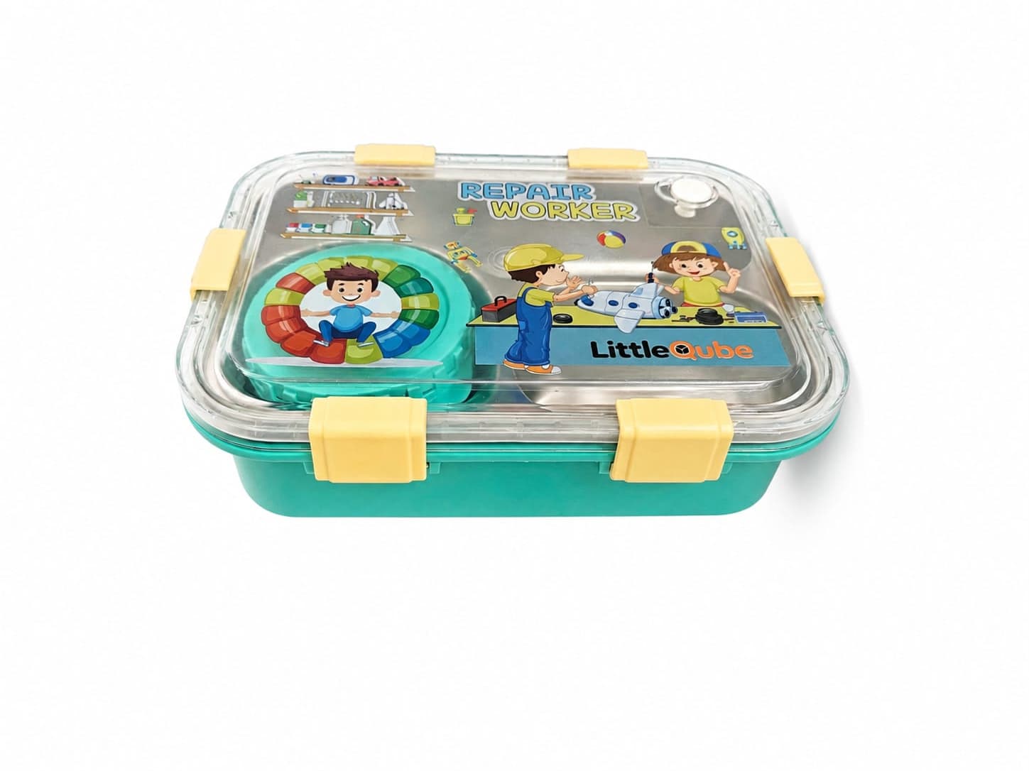 Cartoon Lunch Box — Yellow & Green